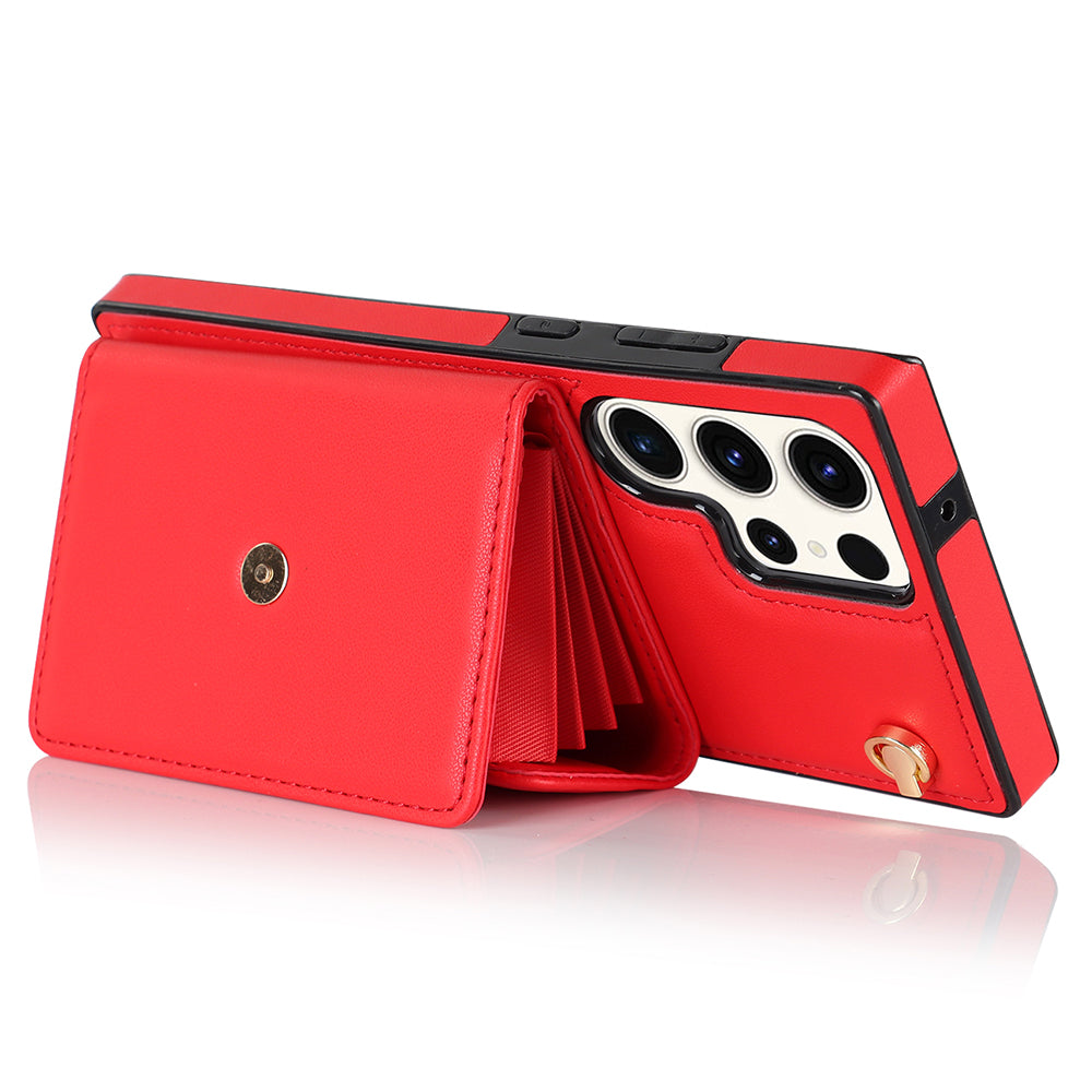 For Samsung Galaxy S23 Ultra RFID Blocking Card Slots Holder Phone Case Accordion Style Kickstand Shockproof Cover For Samsung Galaxy S23 Ultra RFID Blocking Card Slots Holder Phone Case Accordion Style Kickstand Shockproof Cover